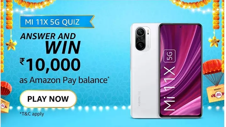Amazon Mi 11x 5g Quiz Answers Win Rs Free