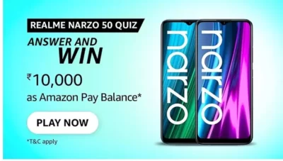 Amazon Realme Narzo 50 Series Quiz Answers Win Rs Participate Now