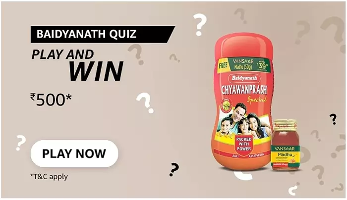 Amazon Baidyanath Quiz Answers – Win Rs.500 for Free