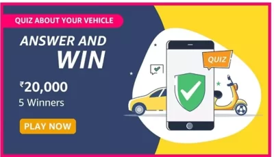 Amazon Quiz about your vehicle