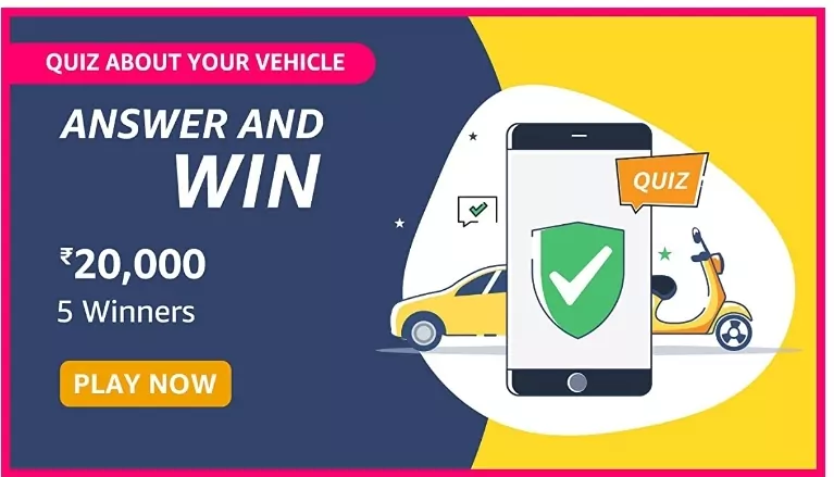 Amazon Quiz about your vehicle Answers – Win Rs.20000 for free