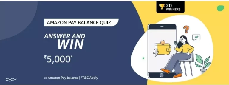 Amazon Pay balance Quiz Answers – Win Rs.5000 for free