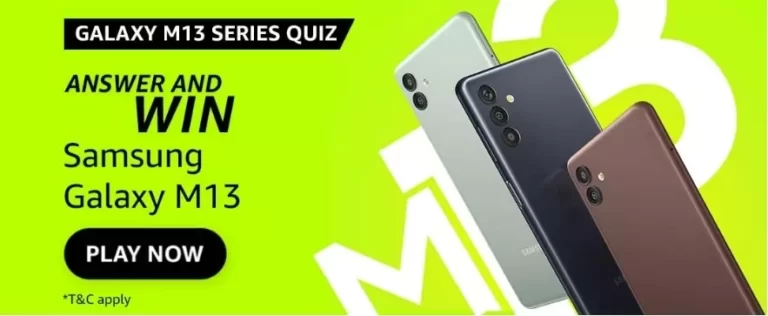 Amazon Samsung Galaxy M13 Series Quiz Answers – Win A Samsung Galaxy M13 Phone for free