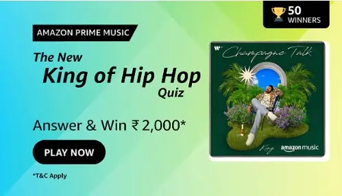 Amazon The New King of Hip Hop Quiz Answers – Win Rs.2000