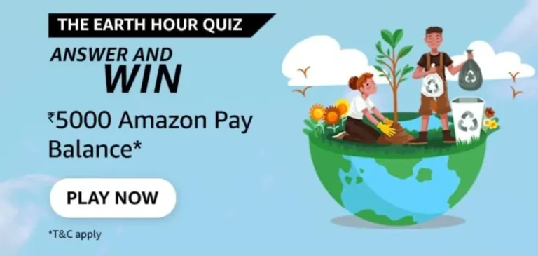 Amazon The Earth Hour Quiz Answers – Win Rs.5000